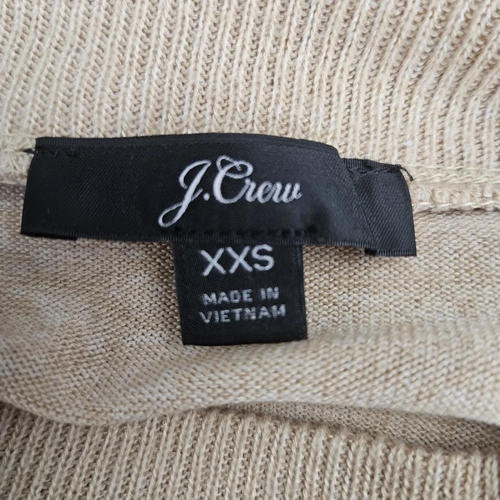 J. Crew Tan Crew Neck Sweater Soft Knit Minimalist